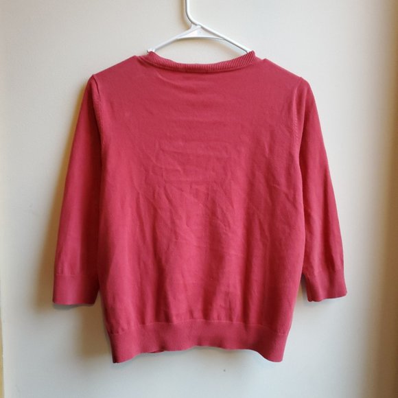 Talbots Salmon Button Down Cardigan Size Petite Medium - Picture 13 of 16